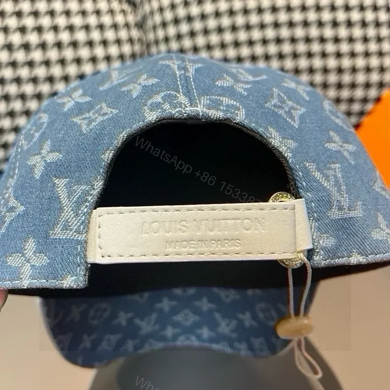 View 2 of Denim Monogram LV-Inspired Cap: Casual Luxury Baseball Hat