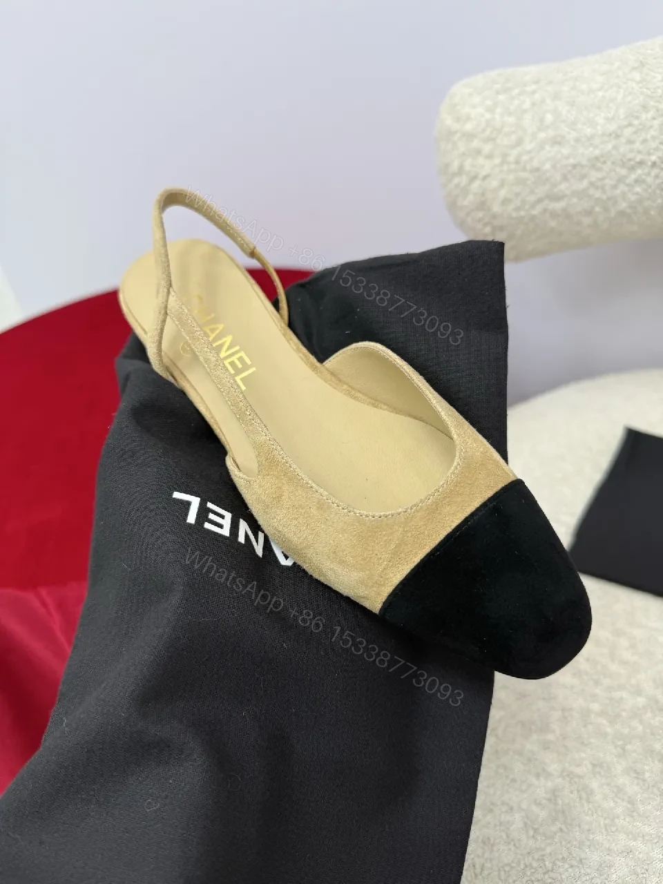 View 5 of Velvet Suede Slingback Flats: Luxe Pointed-Toe Comfort