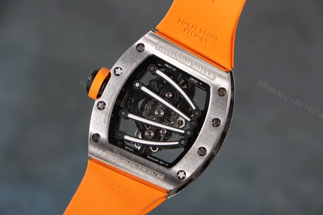 View 6 of Richard Mille RM59-01 T-Diamond Lizard Tourbillon Carbon Fiber Orange Strap Edition RM59-01-T-DIAMOND-LIZARD-TOURBILLON