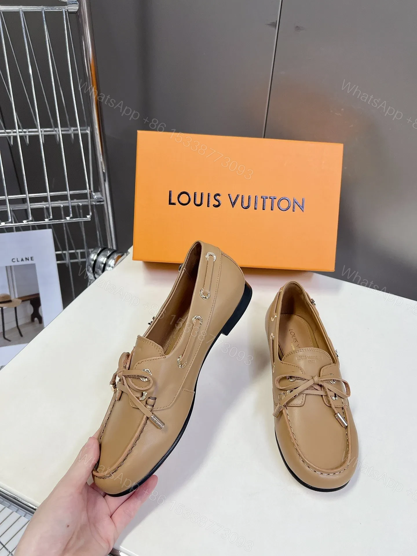 View 5 of LV Women Beige Leather Loafers