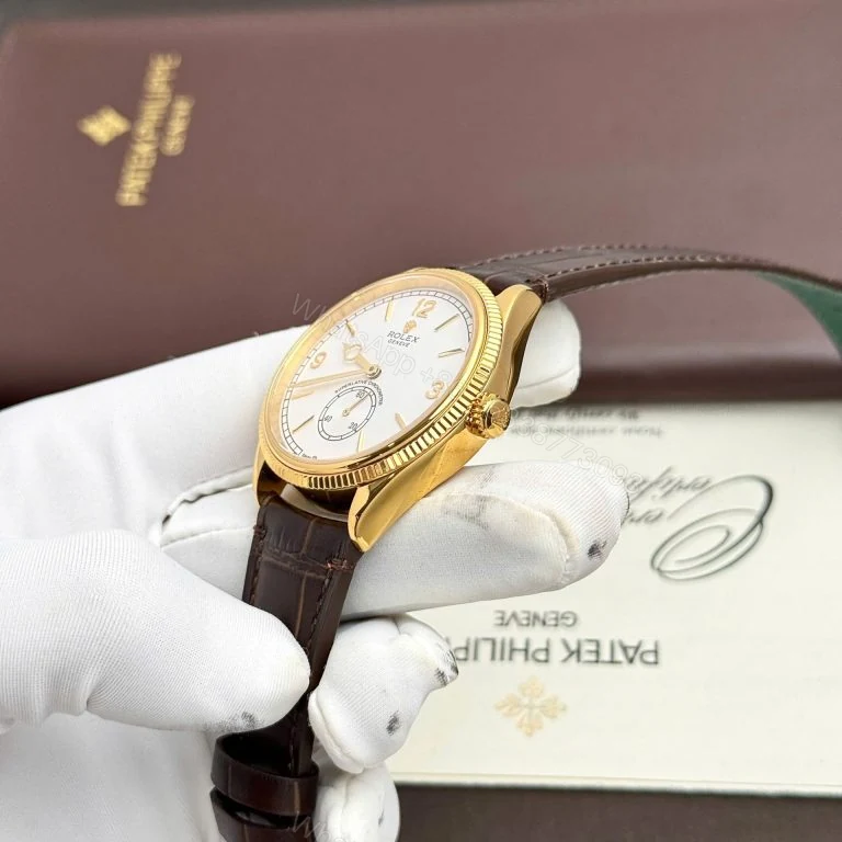 View 3 of Rolex Perpetual 1908 Yellow Clone 11 Watch 39mm White Dial