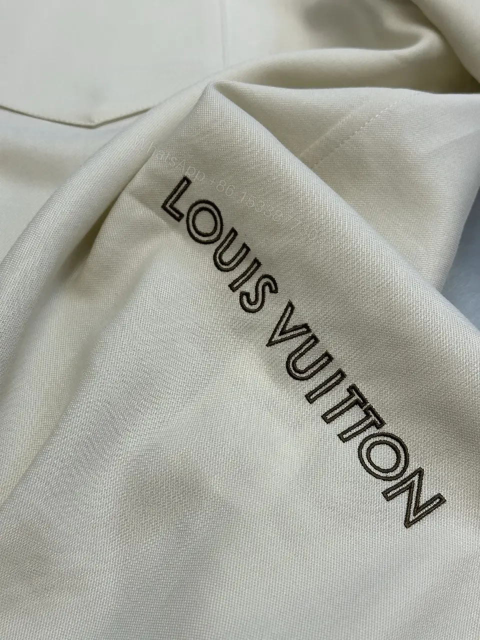 View 11 of Off-White/ Brown Collar Polo Shirt with Color Block Panels