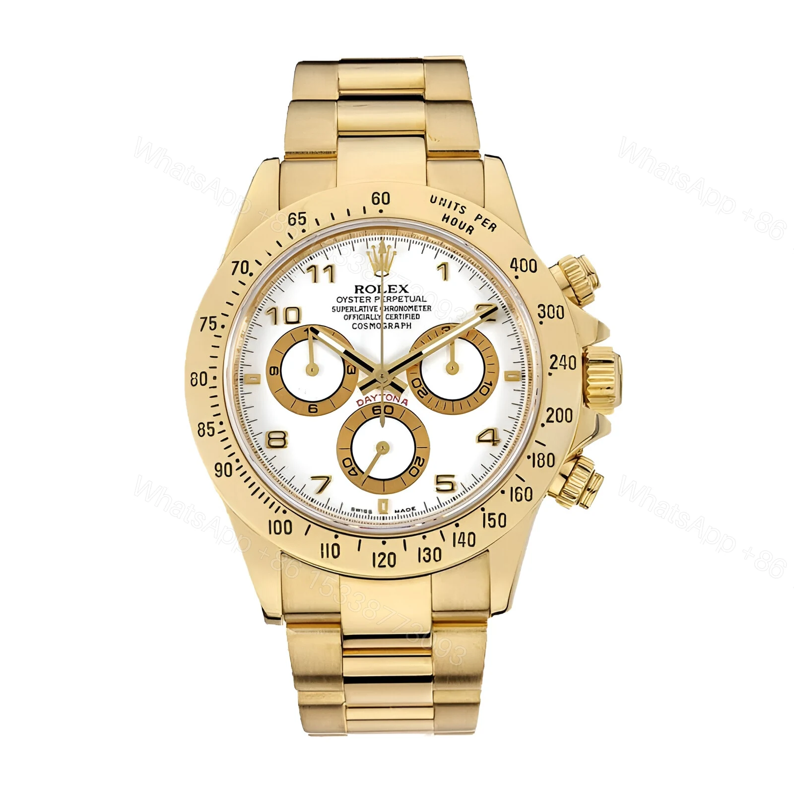 Rolex Daytona Cosmograph 116528 Yellow Gold White Dial Oyster Replica — view 1