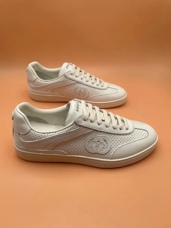 View 9 of Minimalist Leather Sneakers in Off-White â€“ Perforated Luxury Sneakers