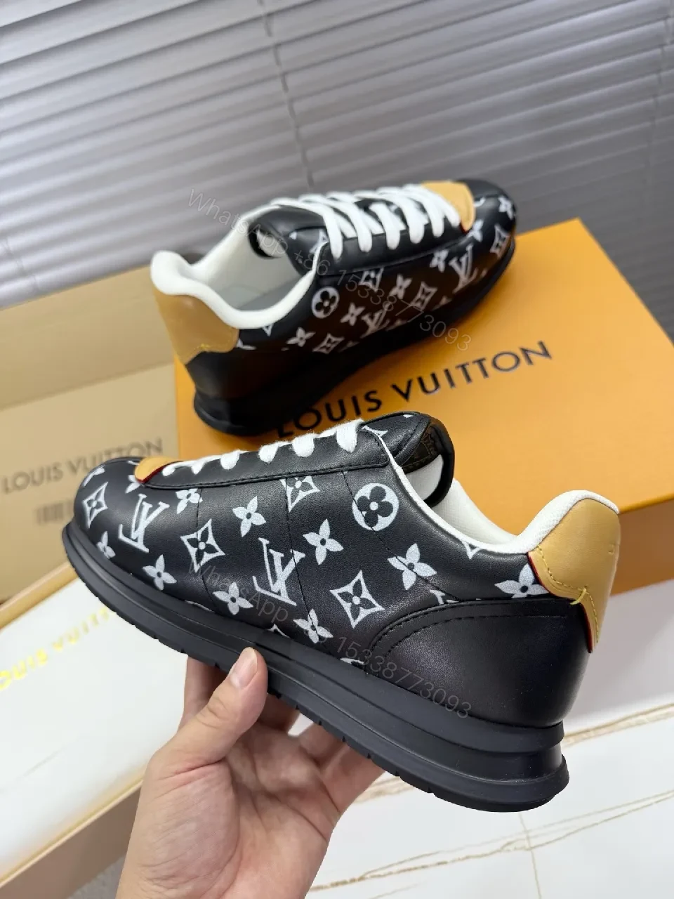 View 6 of Monogram Patterned Leather Sneakers, Luxury Everyday Comfort
