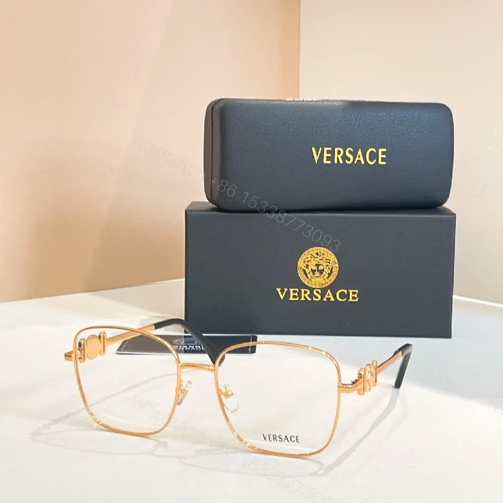 View 9 of Rose-Gold Designer Eyewear with Medusa Detailing Eyeglasses