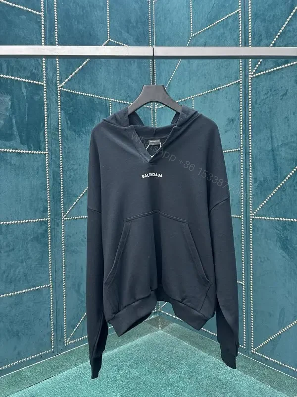 Black Cotton Blend Hoodie | Oversized Streetwear Luxe Comfort — view 1
