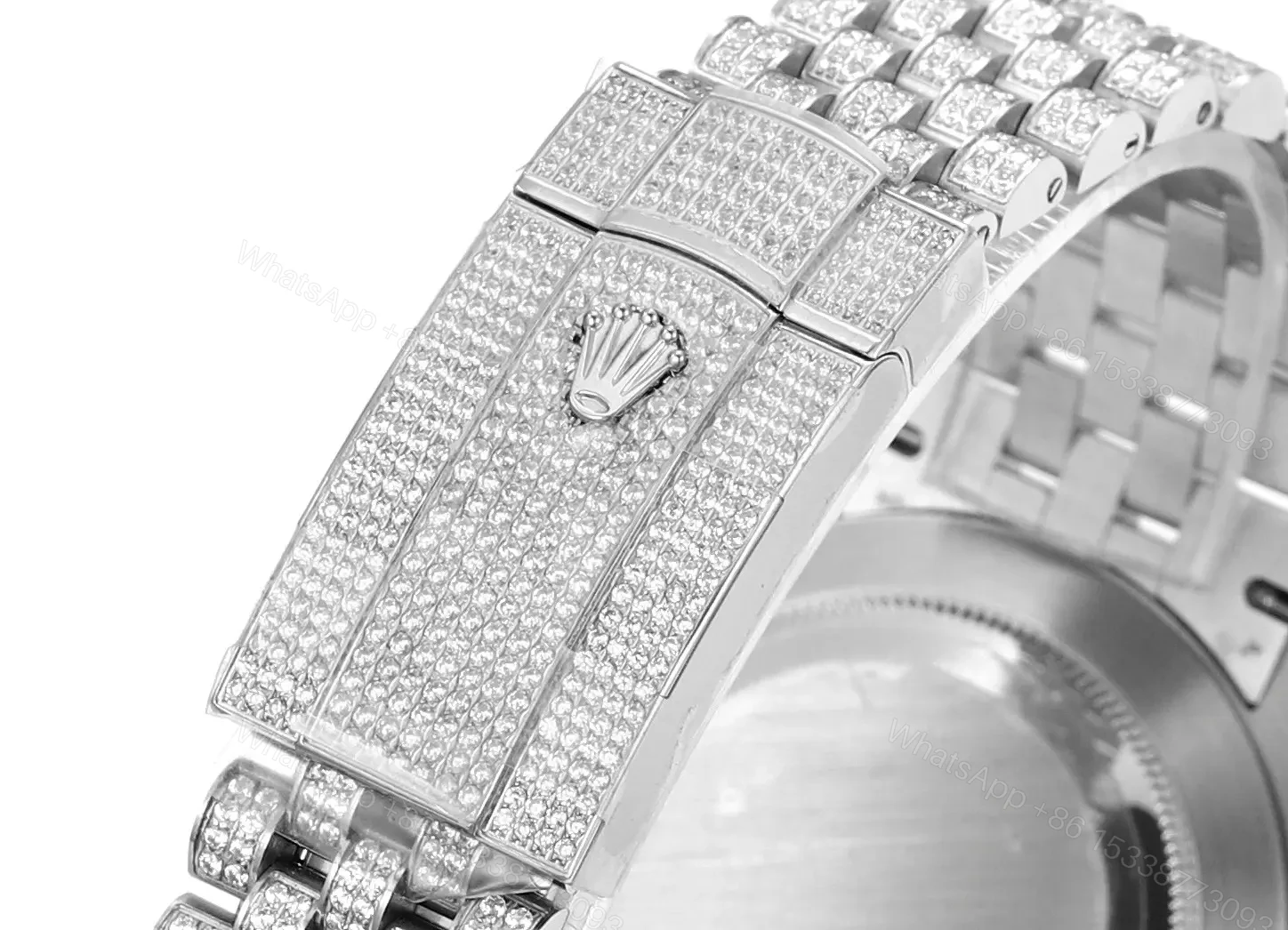 View 9 of Spectacular arabic rainbow datejust replica 41MM Iced Out Edition RG-DJ41-ARABIC-RAINBOW-SILVER