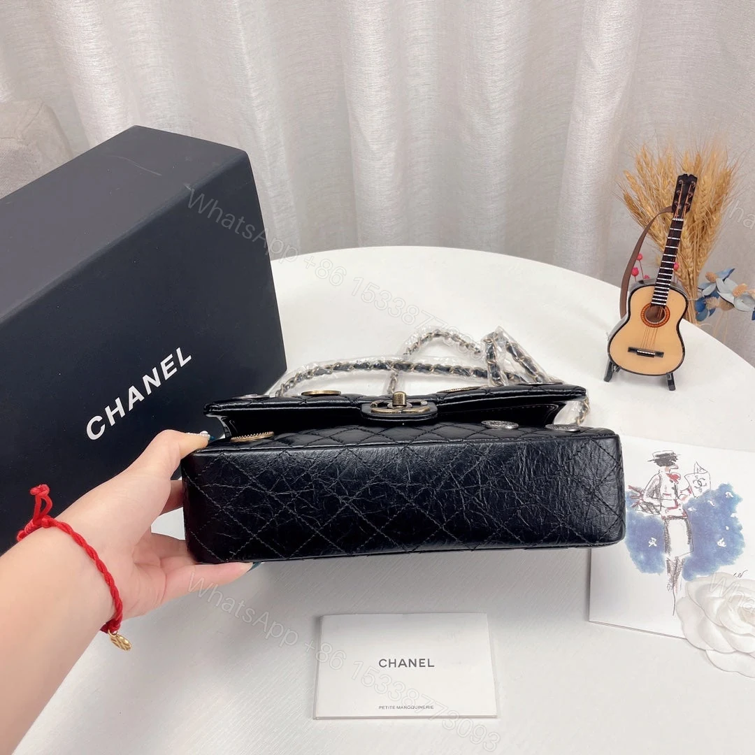 View 2 of Chanel Coin Medallion Flap Bag Quilted Aged Calfskin Medium