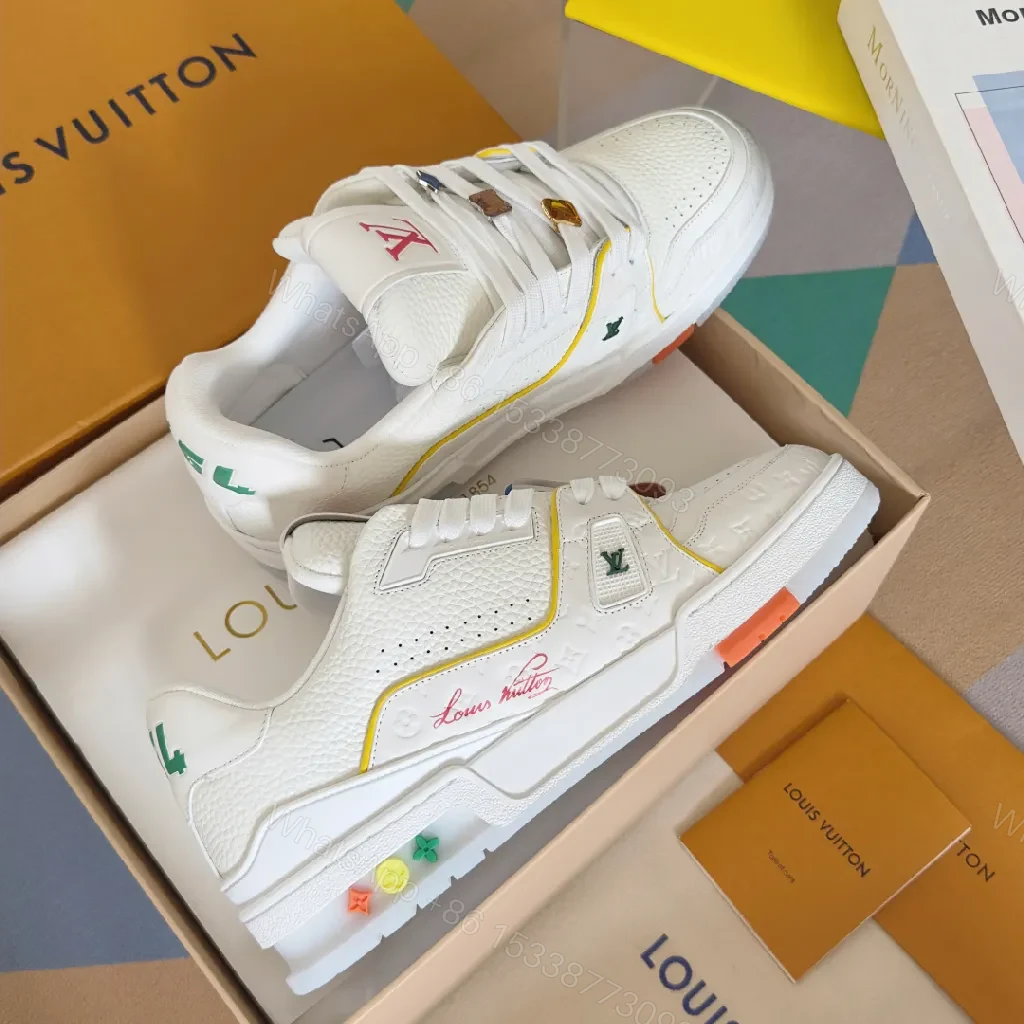 View 8 of Chic Multicolor Leather Trainer: Luxe Comfort Sneakers
