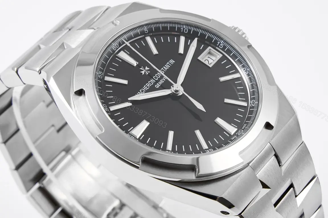View 5 of JJ Factory Vacheron Constantin Overseas 4500V Series Stainless Steel Watch – Black Dial, 41mm, Automatic Movement, Date Display, Steel Bracelet or Rubber Strap Options
