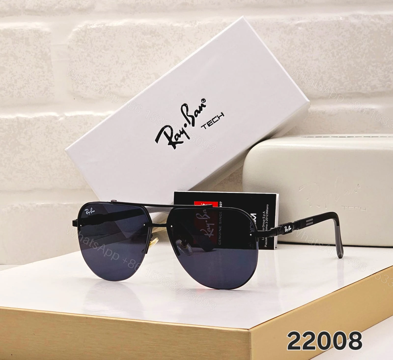 View 6 of Ray-Ban Tech Square Metal Sunglasses Black Gradient