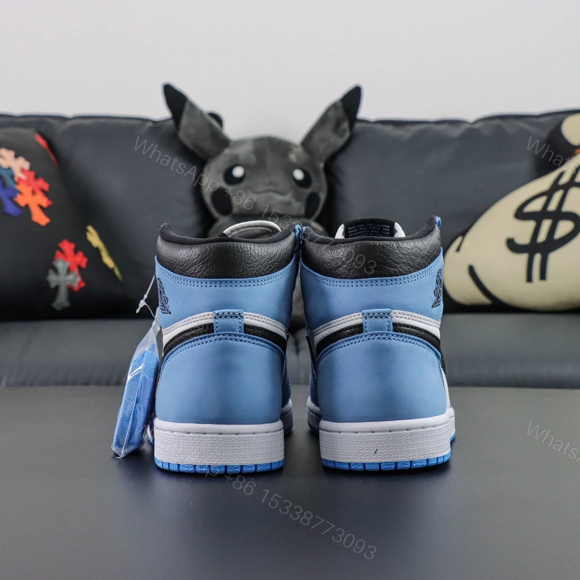 View 7 of Air Jordan 1 Retro High White University Blue Black Reps