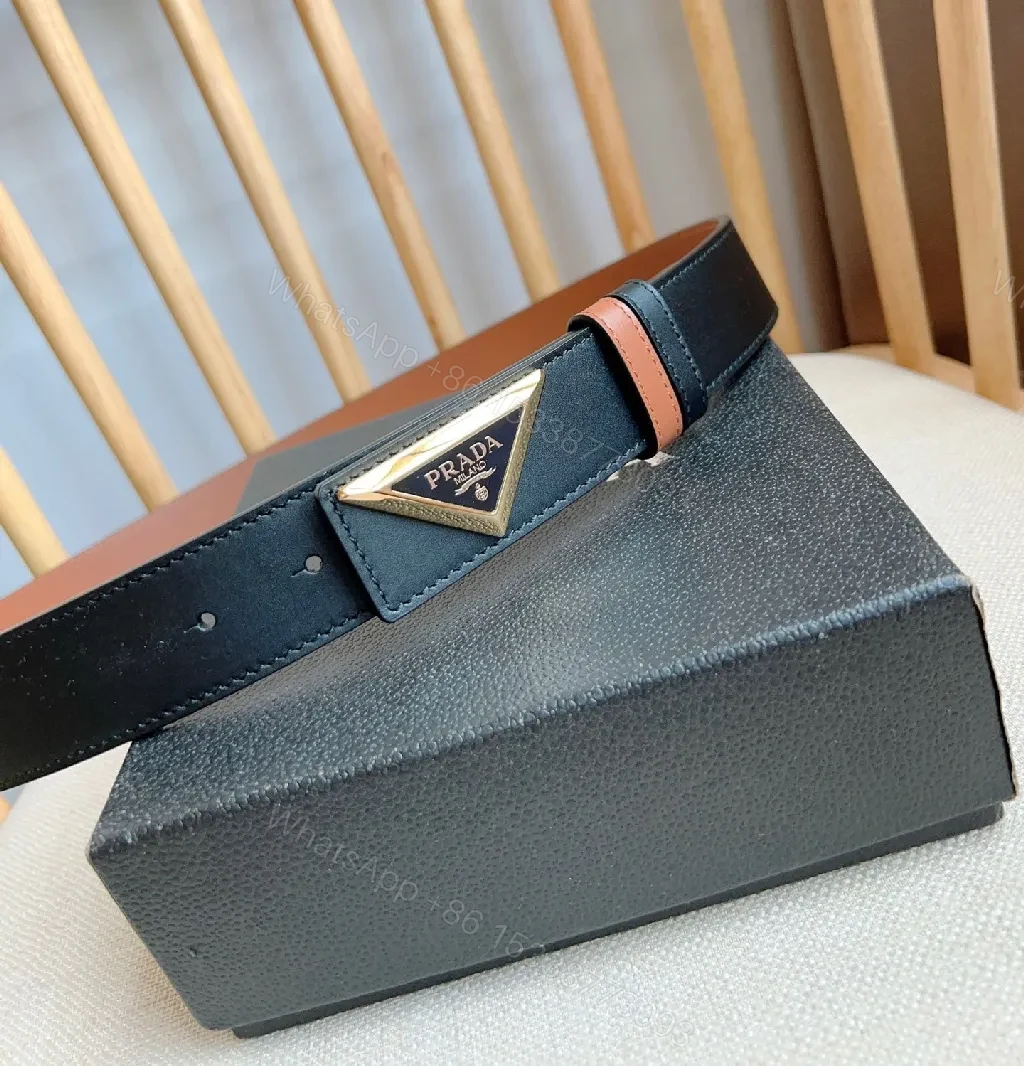 View 5 of Minimalist Leather Belt with Triangular Buckle—Premium