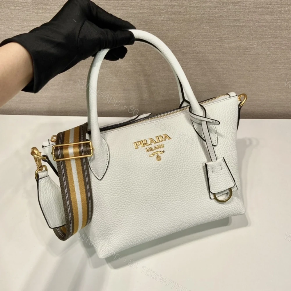 View 3 of 高仿Prada*VitelloDino系列手提斜挎包1BA111白色免檢版