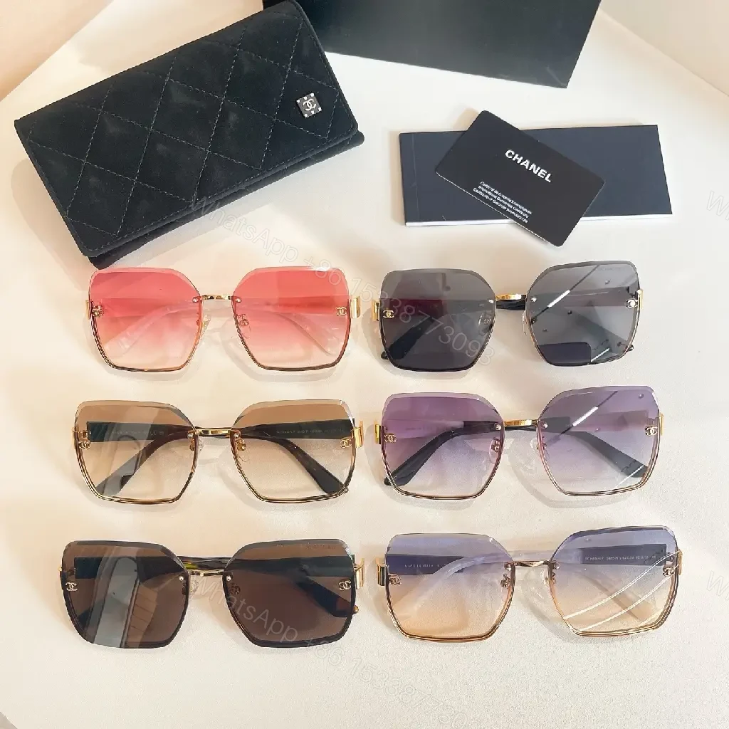 View 5 of Square-Frame Shine Sunglasses: Gold-Tone, Gradient Lenses, Luxe Style