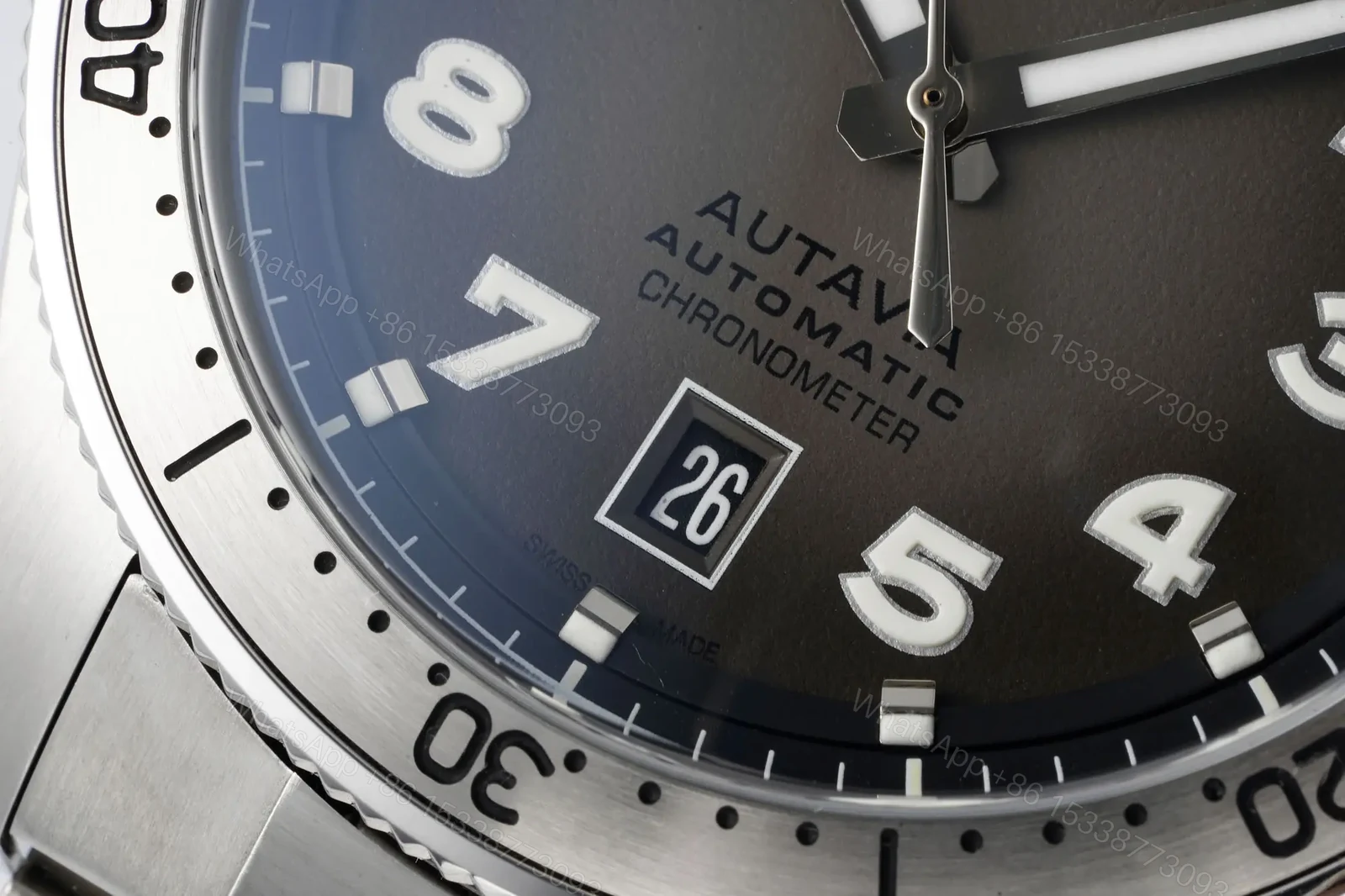 View 2 of V6 Factory TAG Heuer Super Series Watch – Grey Dial, Stainless Steel, Formal and Casual Style, 100m Water Resistance