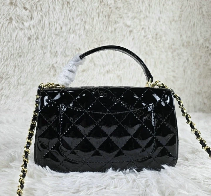 View 3 of Chanel Classic Flap Bag With Top Handle Black A98765