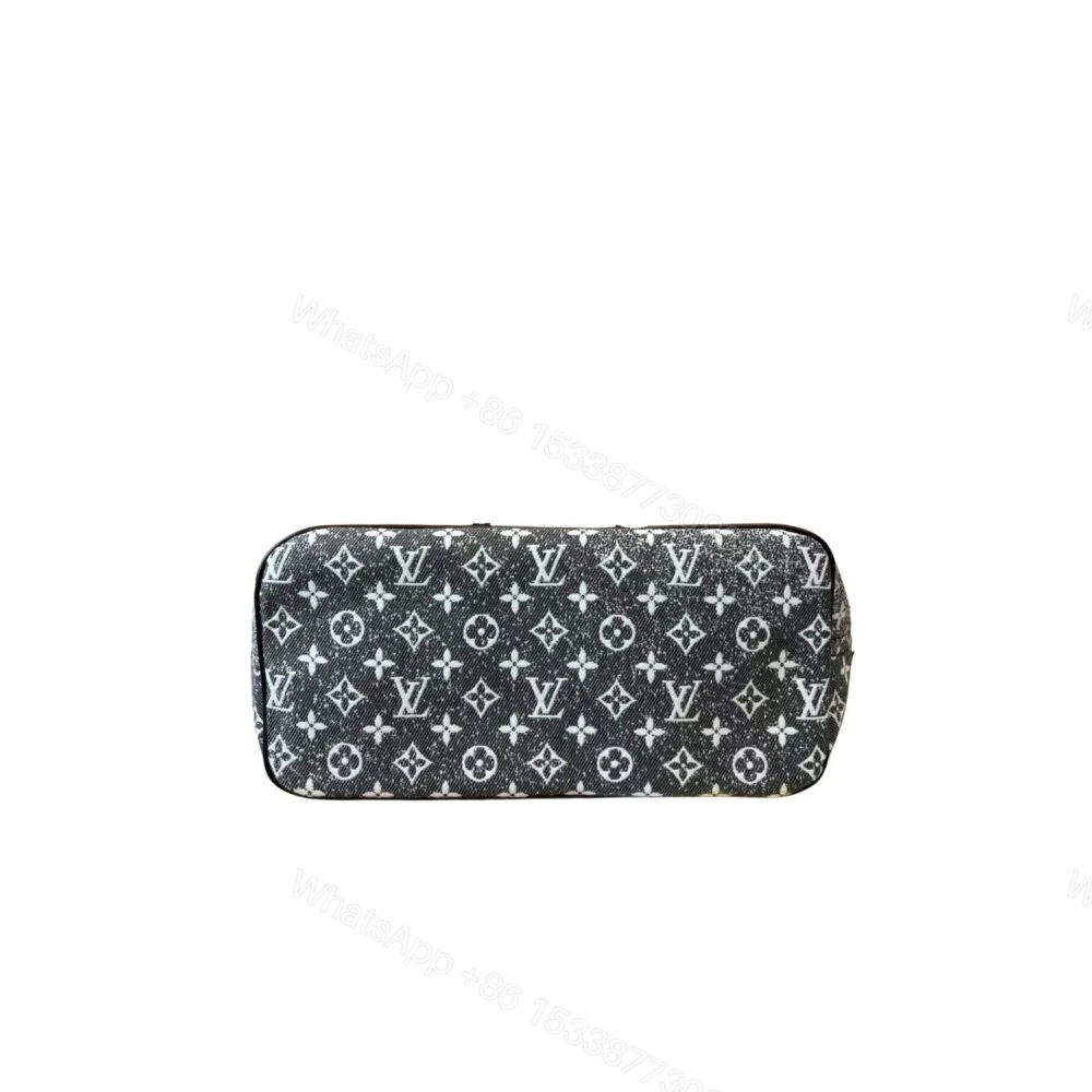 View 5 of Louis Vuitton Neverfull MM Monogram Jacquard Denim Totes Bag Grey 31cm M21465