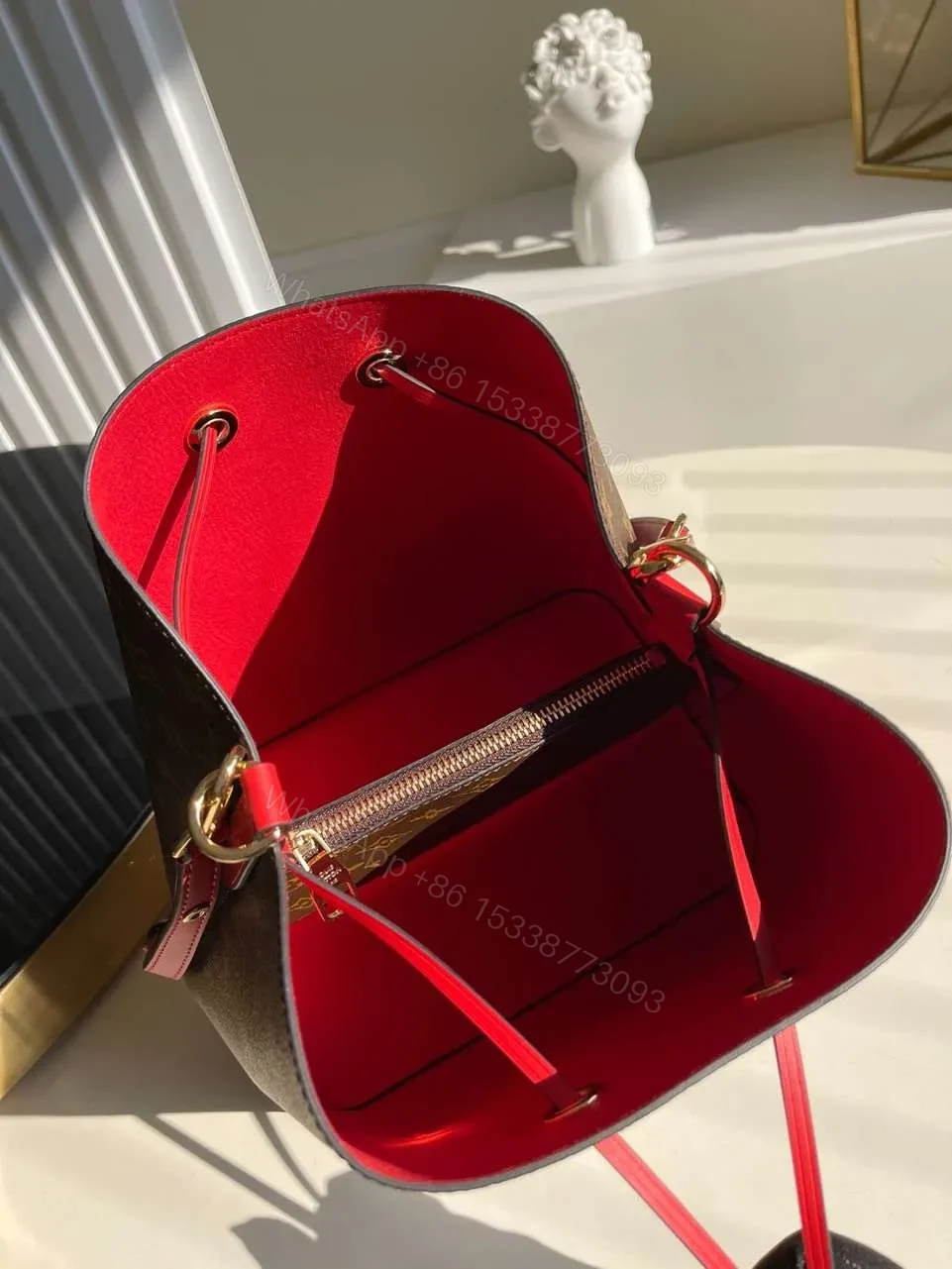 View 3 of Louis Vuitton LV NeoNoe Handle Red Handbags Monogram 26x22x27cm