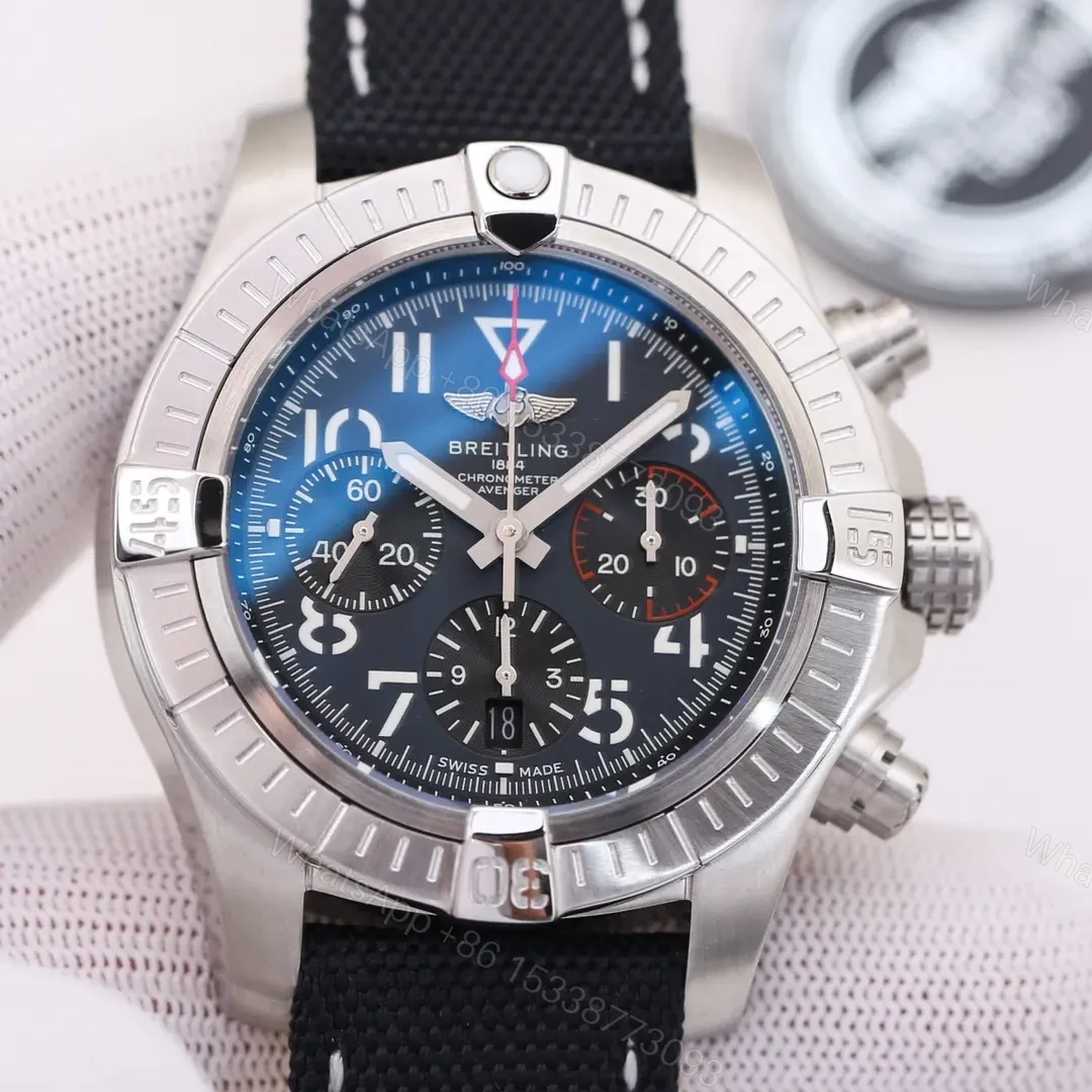 View 5 of JF Factory Breitling Avenger B01 Chronograph 45mm Stainless Steel Watch – Blue Dial, Blue Strap