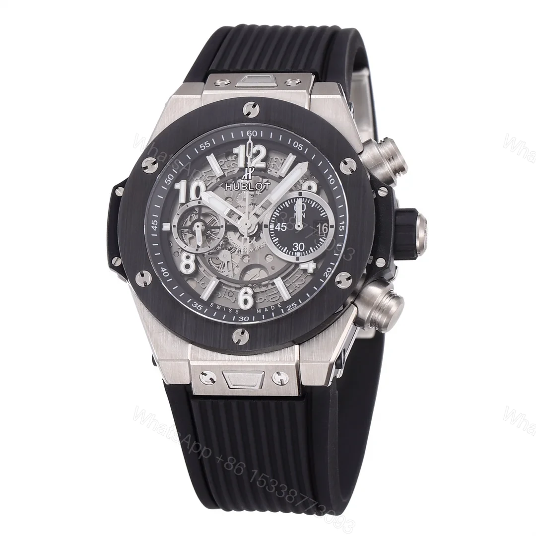 View 2 of Hublot Big Bang Titanium Replica 44MM Premium Black Bezel Black Rubber Strap Edition RG-HUBLOT-BIGBANG-TITANIUM-44