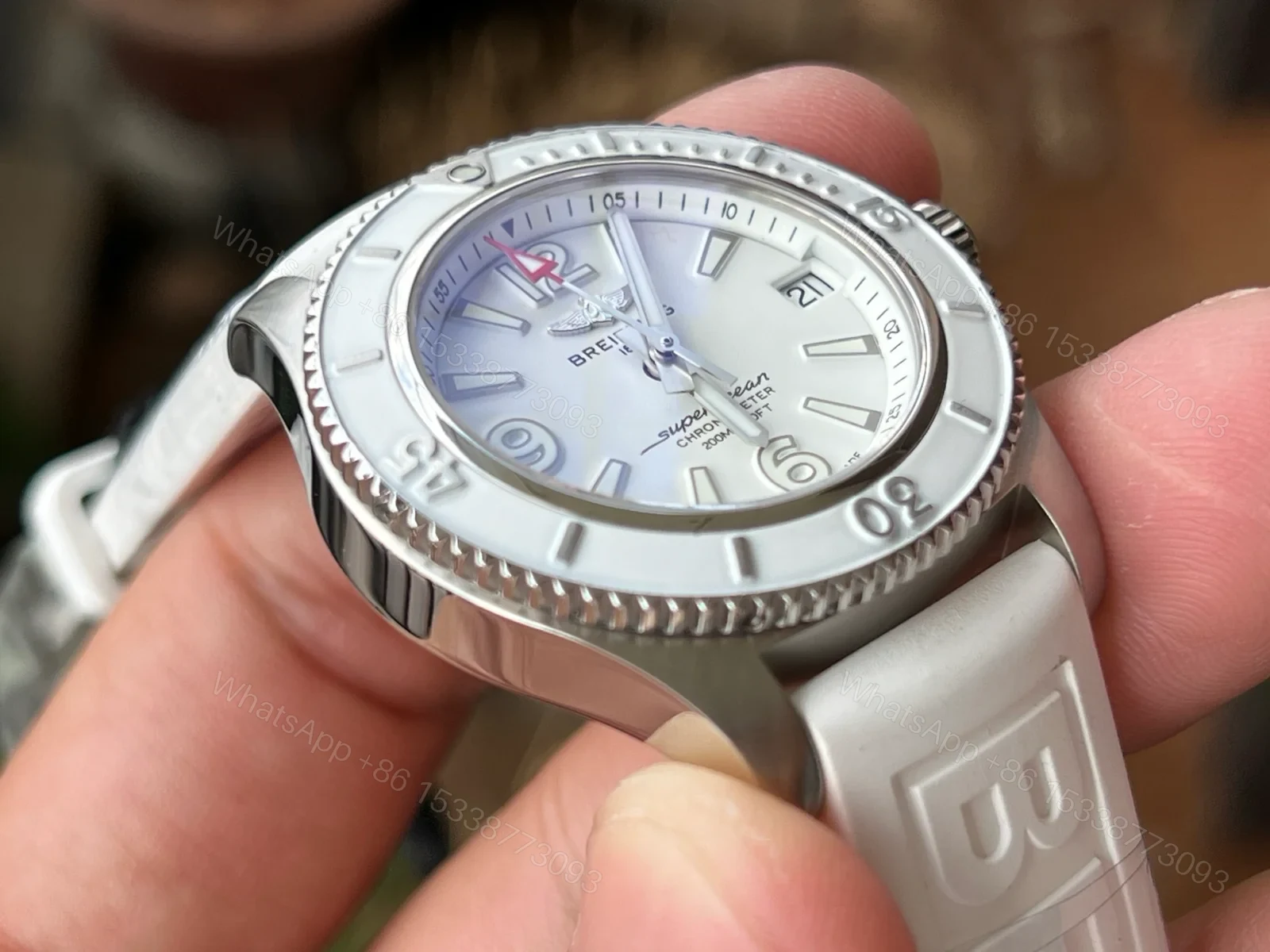 View 5 of Breitling Superocean White Ladies Replica 36MM Premium White Rubber Strap Edition BT-SO-WHT-LDY-WHT-36