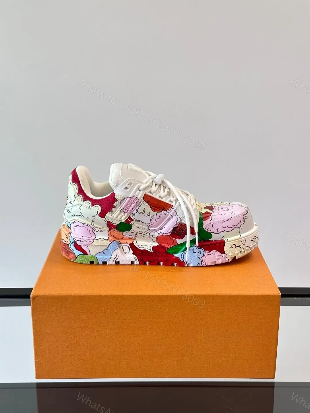 View 6 of LV Men White Multicolor Leather Sneakers