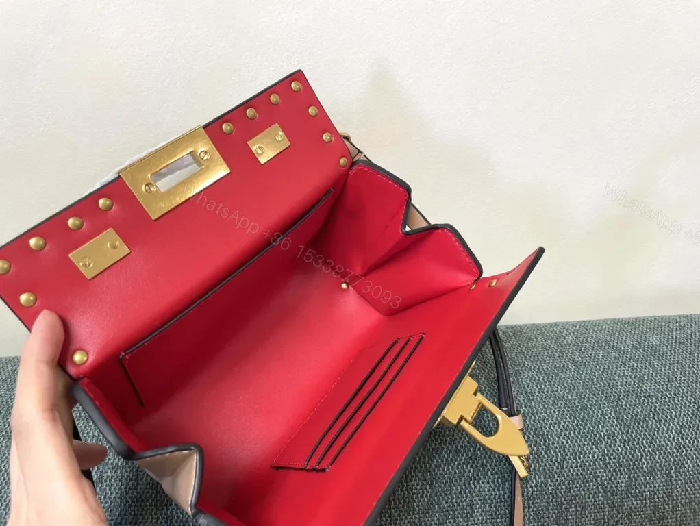 View 6 of Chic Pink Rockstud Mini Bag: Compact Luxury Handbag