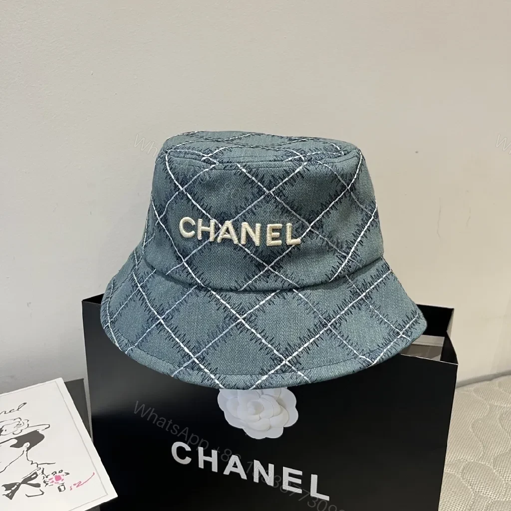 Quilted Denim Bucket Hat: Luxe Stitching Chic Accessory — view 1