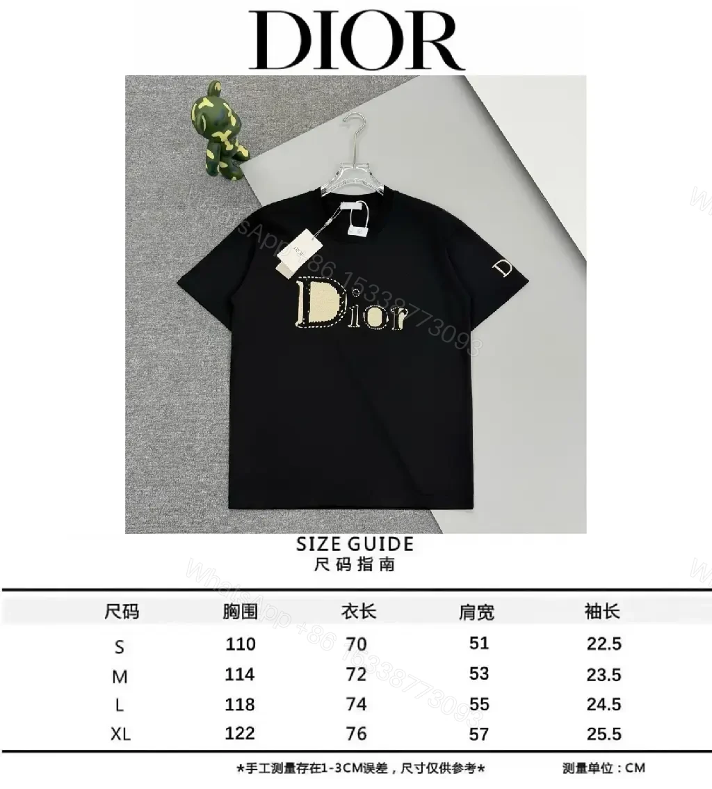View 7 of Bold Black Cotton Tee: Subtle Luxe Dior Graphic