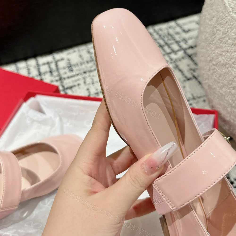 View 7 of 高仿Valentino*5W2S0JV方頭單鞋漆皮粉色平底免檢版
