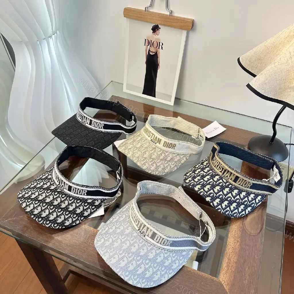 View 6 of Black Textured Visor Cap with Geometric Pattern and Embroidered DIOR