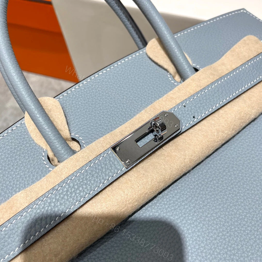 View 10 of HERMES BIRKIN 30CM CLOUD BLUE TOGO LEATHER SILVER HARDWARE