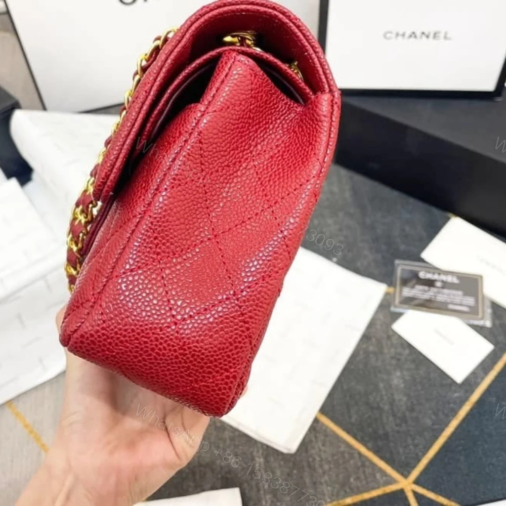 View 3 of Chanel Classic Small Flap Bag Dark Red Caviar 26Cm
