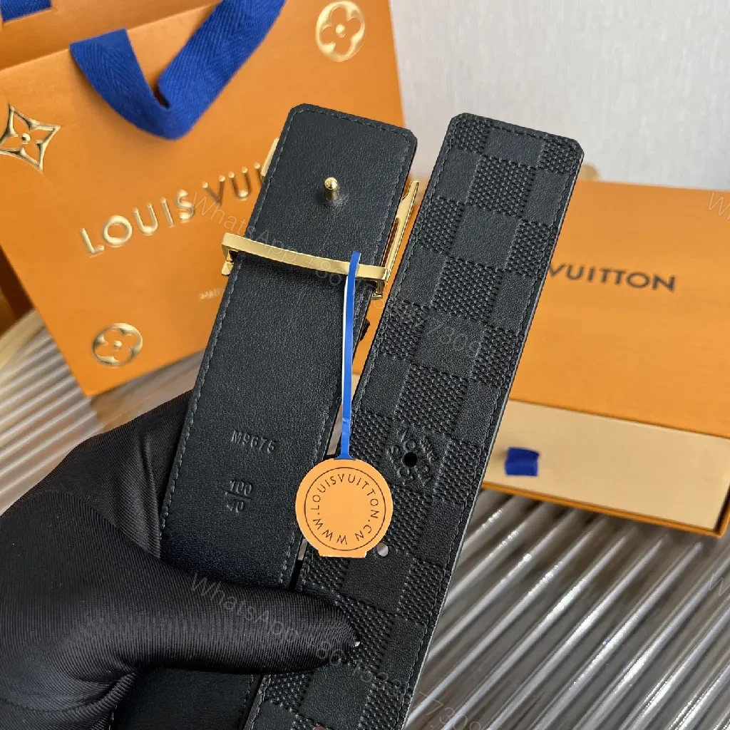 View 6 of Polished Monogram Belt: Black Leather, Gold Buckle, Luxe Style