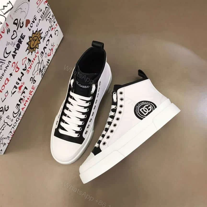 View 9 of DOLCE AND GABBANA QUILTED TWO-TONE NYLON PORTOFINO LIGHT MID-TOP SNEAKERS IN WHITE – DG107