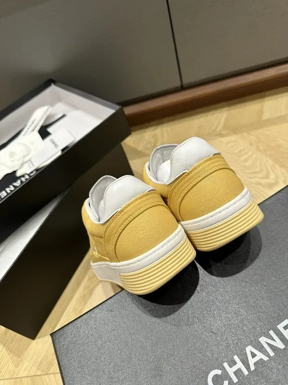 View 2 of Mustard Chanel-Quilted Suede High-Tops Sneakers