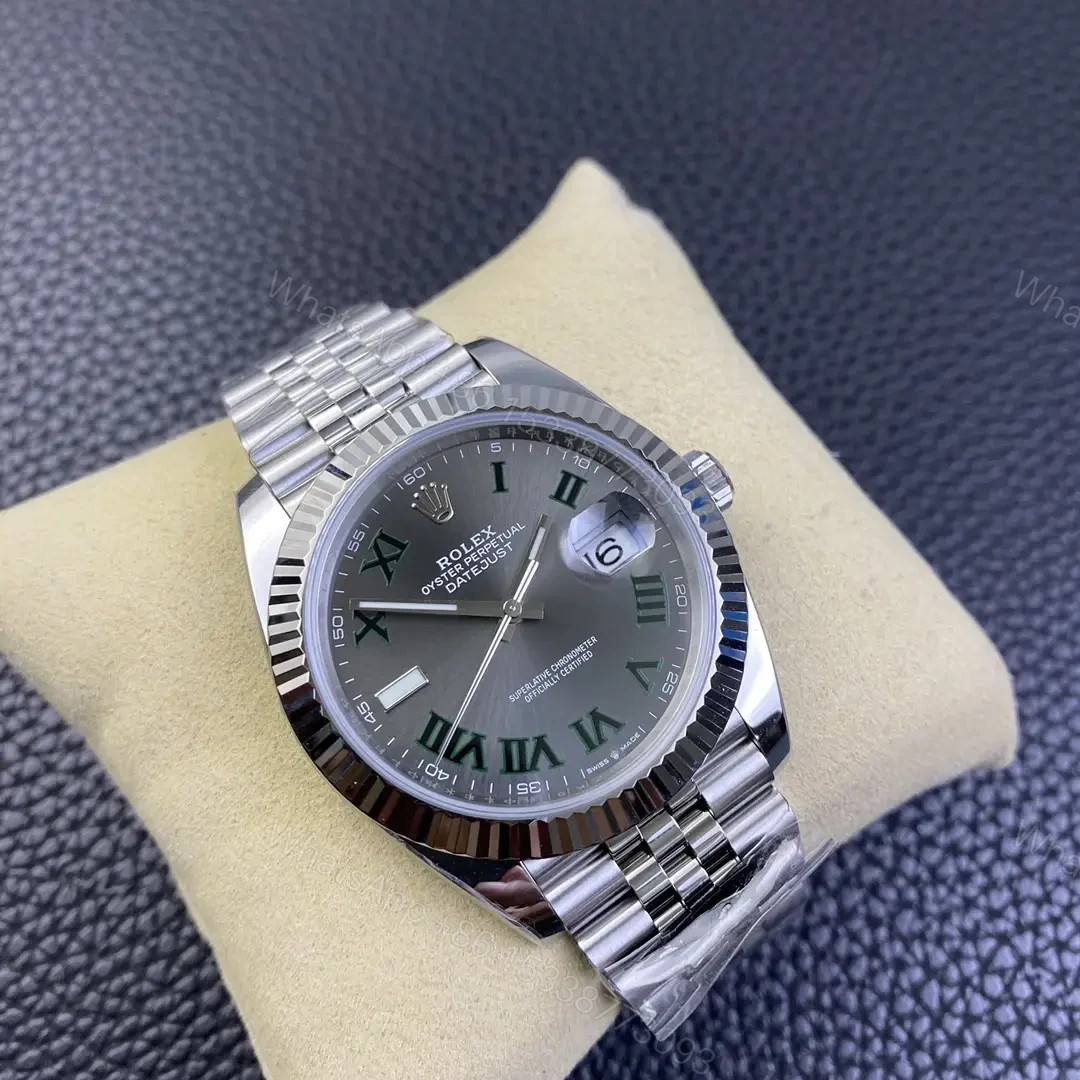 View 2 of Rolex Datejust 41 Stainless Steel Fluted Slate – Roman Jubilee 126334-0022