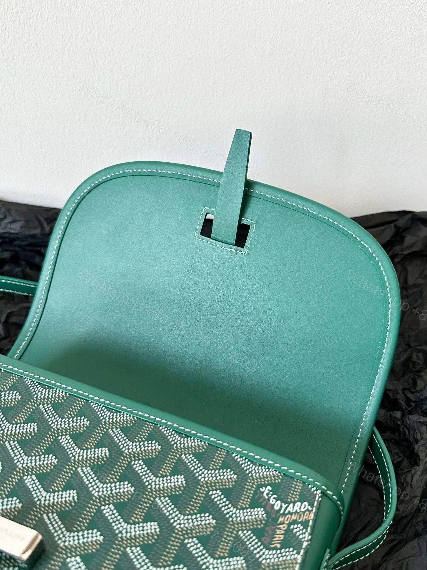 View 2 of Goyard Super Green Handbag With Pattern 22x16x7cm