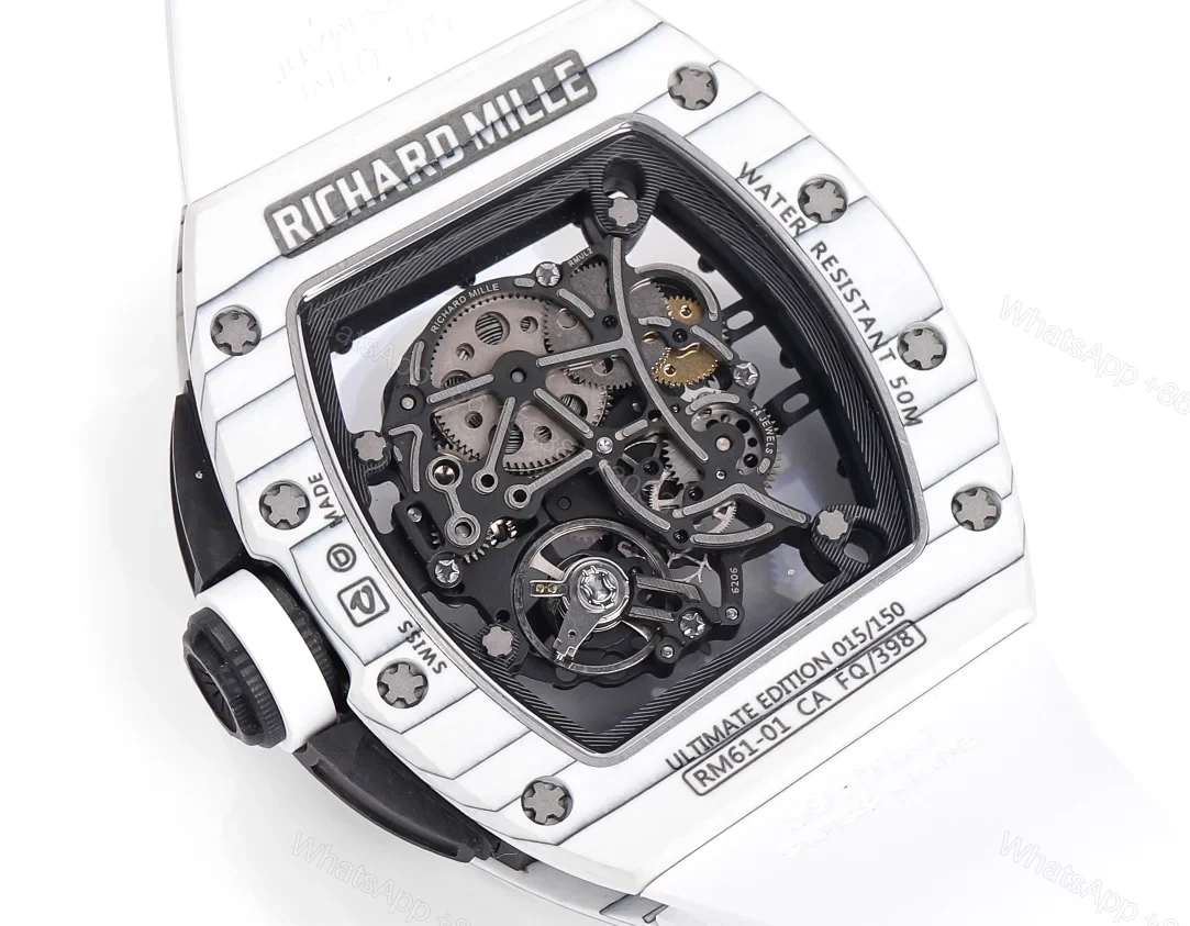 View 7 of Richard Mille RM35-02 Rafael Nadal Automatic Skeleton Watch NTPT Carbon Fiber Black Red Track Dial RMAL1 Movement Premium Edition