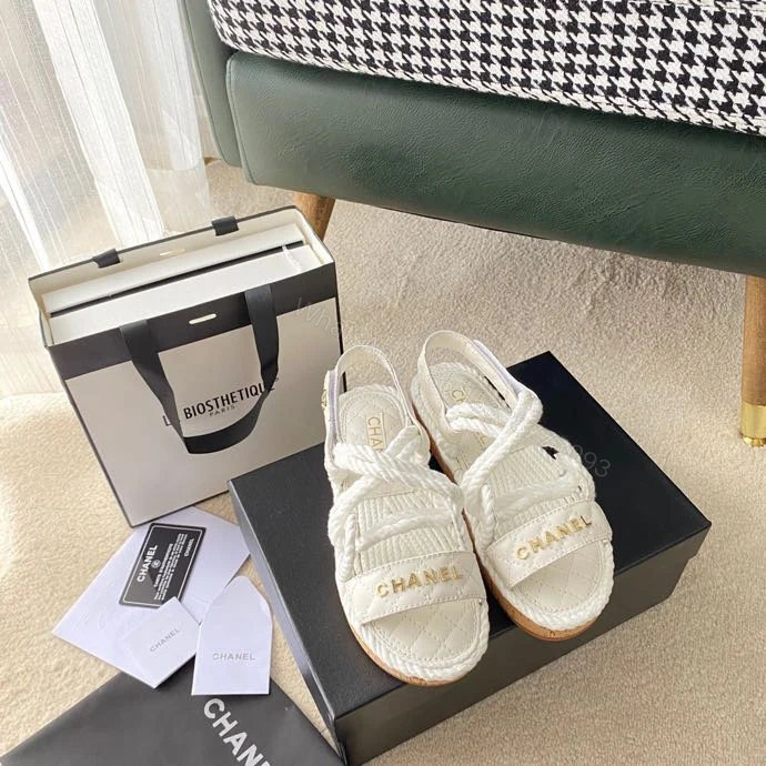 View 8 of CHANEL Cord Quilted Sandals