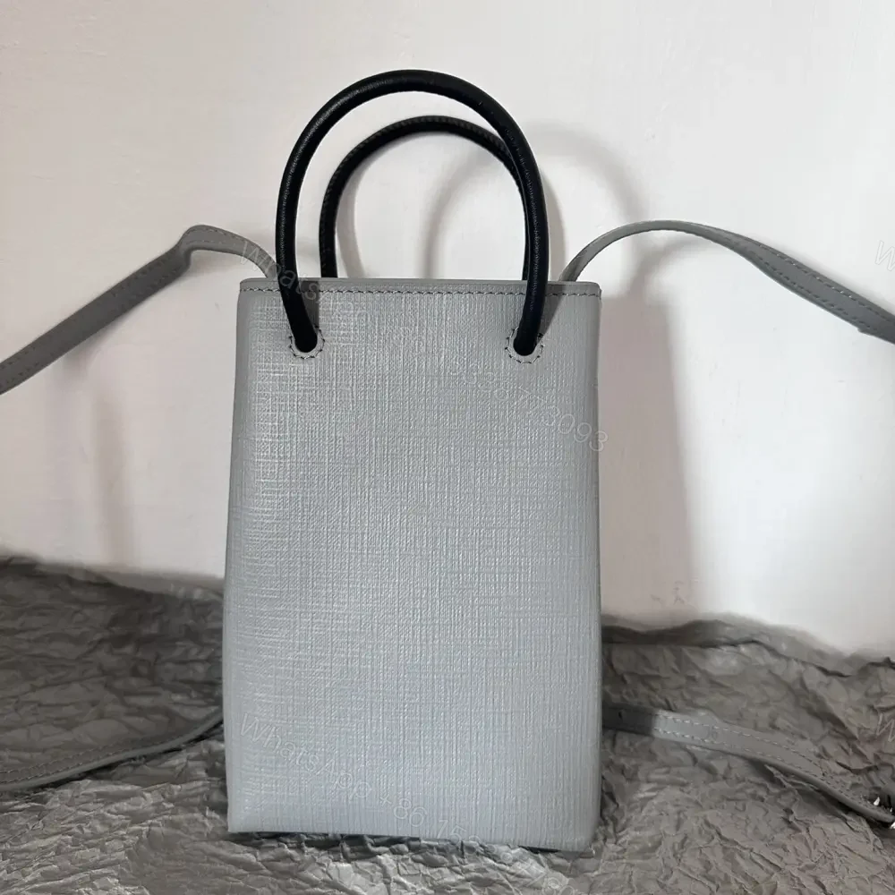 View 2 of 高仿Balenciaga迷你Tote包系列小牛皮灰色