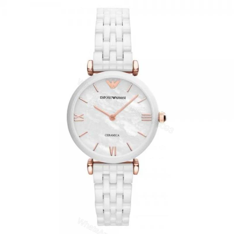 View 5 of First Copy Emporio Armani White Ceramic White Dial Women’s Analog Watch