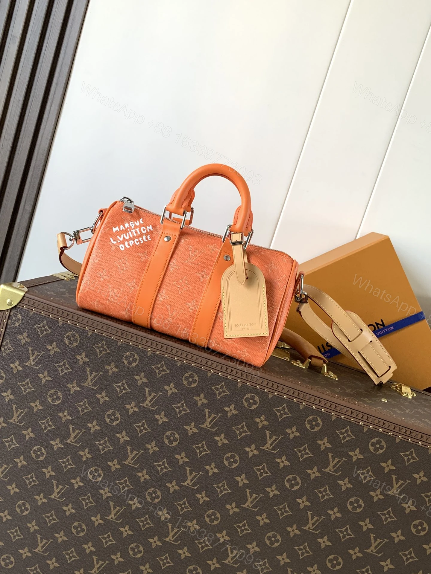 LV 高仿 女款 Speedy 橘色手提包 小型斜背包 — view 1