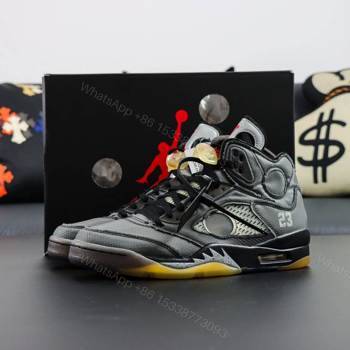Off White x Air Jordan 5 Retro SP Muslin Reps — view 1