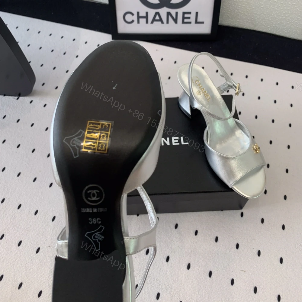View 9 of 高仿Chanel*G45723D魚嘴高踭鞋漆皮銀色5.5CM免檢版