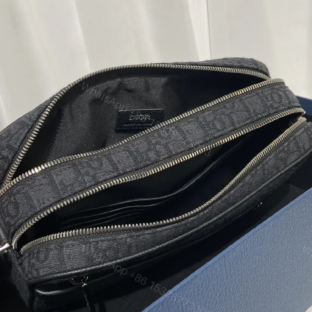 View 4 of Monochrome Canvas Crossbody — Textured, Zip Pocket, VersatileCarry