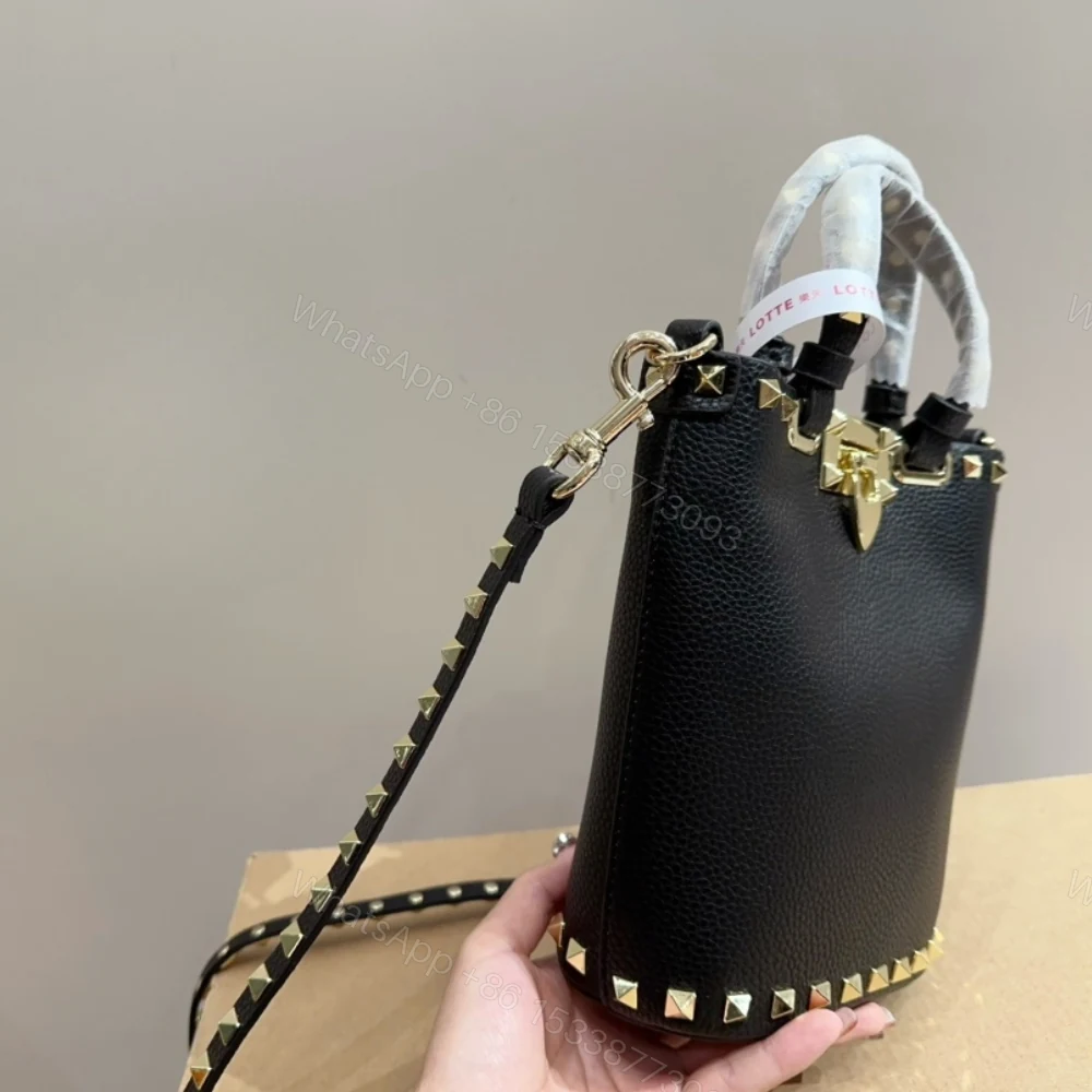 View 4 of VALENTINO ROCKSTUD CROSSBODY POUCH IN GRAINY CALFSKIN BLACK 16CM 5W2P0W31VSH 0NO