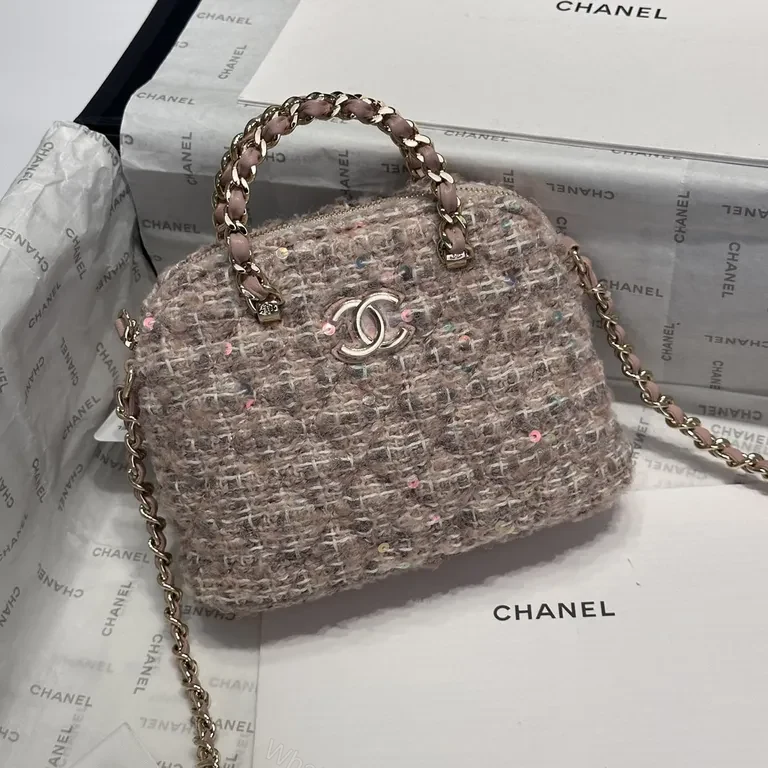 View 7 of Chanel BouclÃ© Mini Handbag with Chain Handle - Luxe Everyday